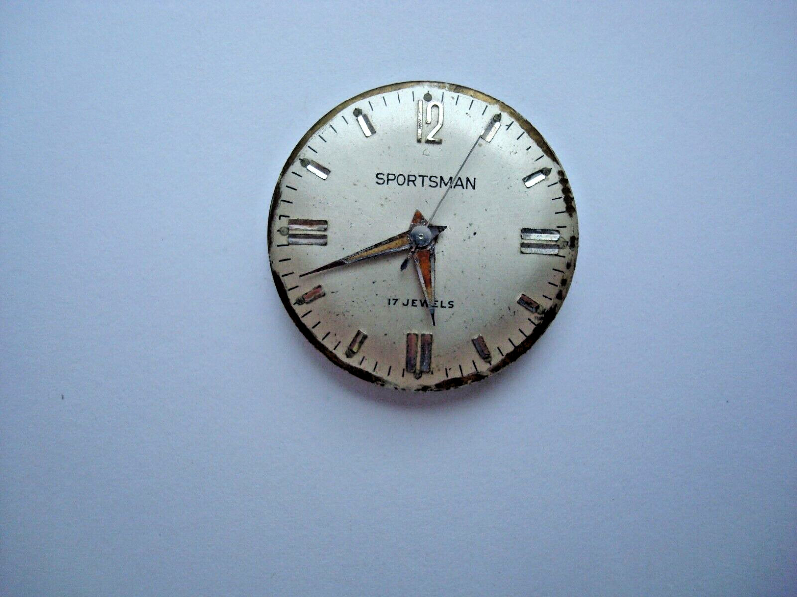 Sportsman Men’s Watch Movement 17j. Manual Wind up AS Is for Parts- Read