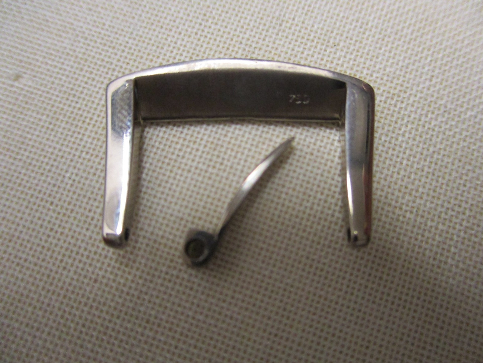 Rare Polished 18k 750 White Gold Buckle for 16mm Watch Strap Buckle-End Straps
