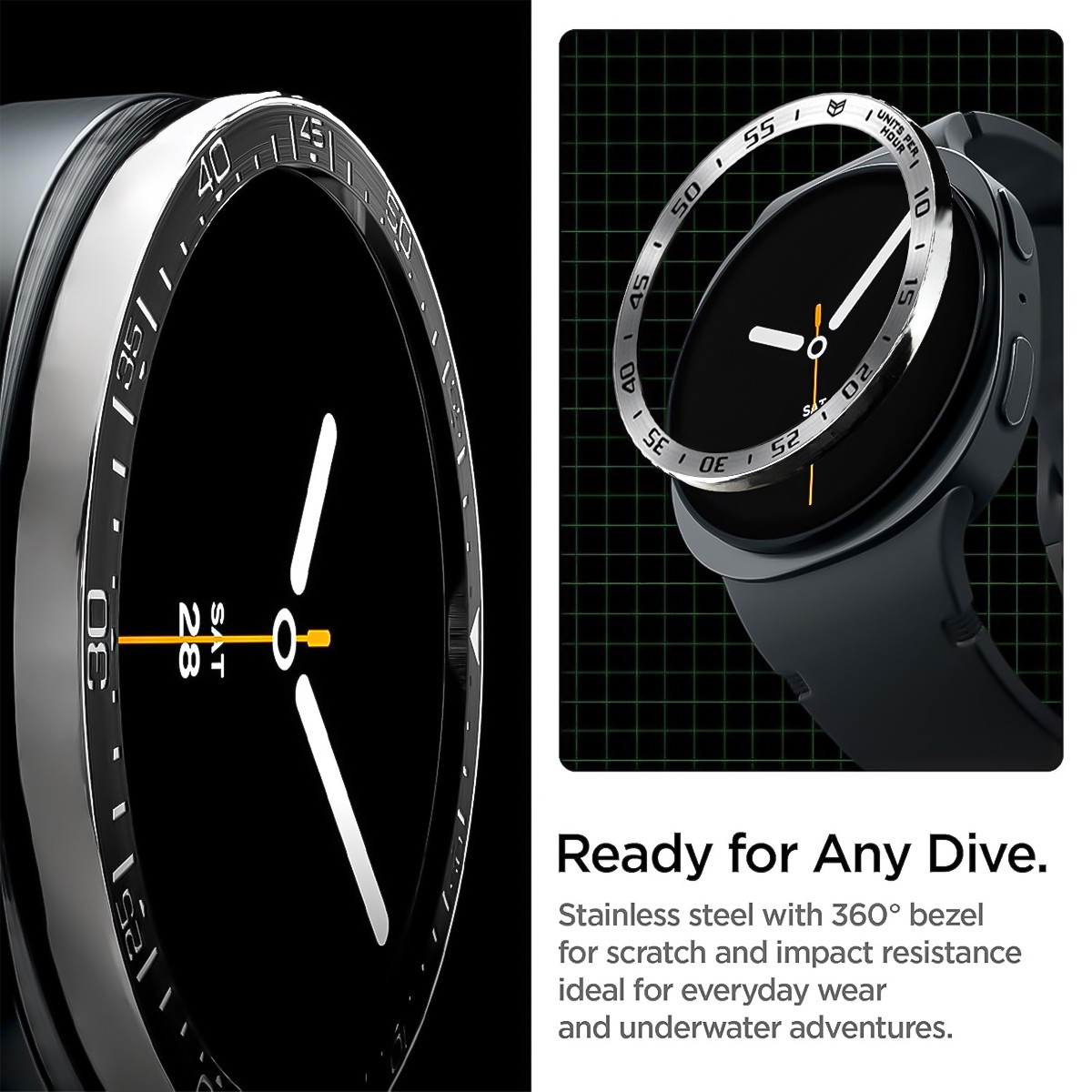 For Samsung Galaxy Watch 8 Classic 40/44/46mm Metal Bezel Ring Protective Cover