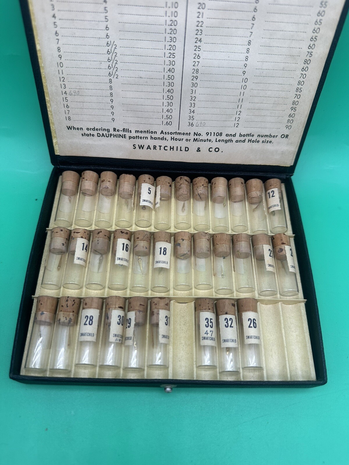Vintage Swartchild Dauphine Watch Hand Case Assortment Kit #91108