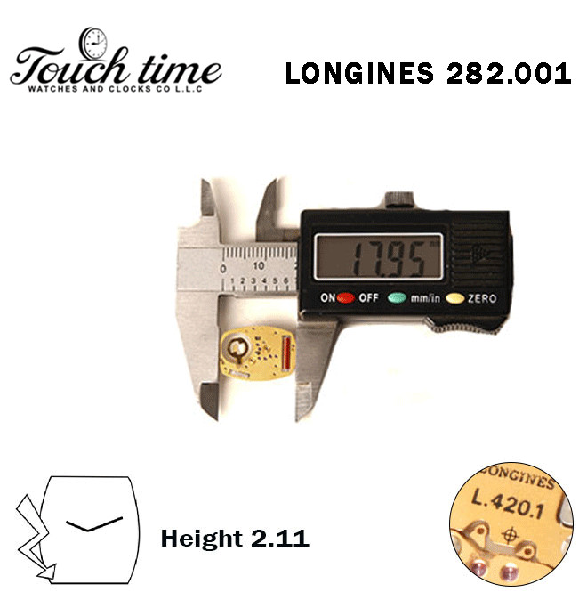 ETA 282.001 LONGINES (L.420.1) Swiss Made Movement-2Hands-Without Stem-H:2.11mm.
