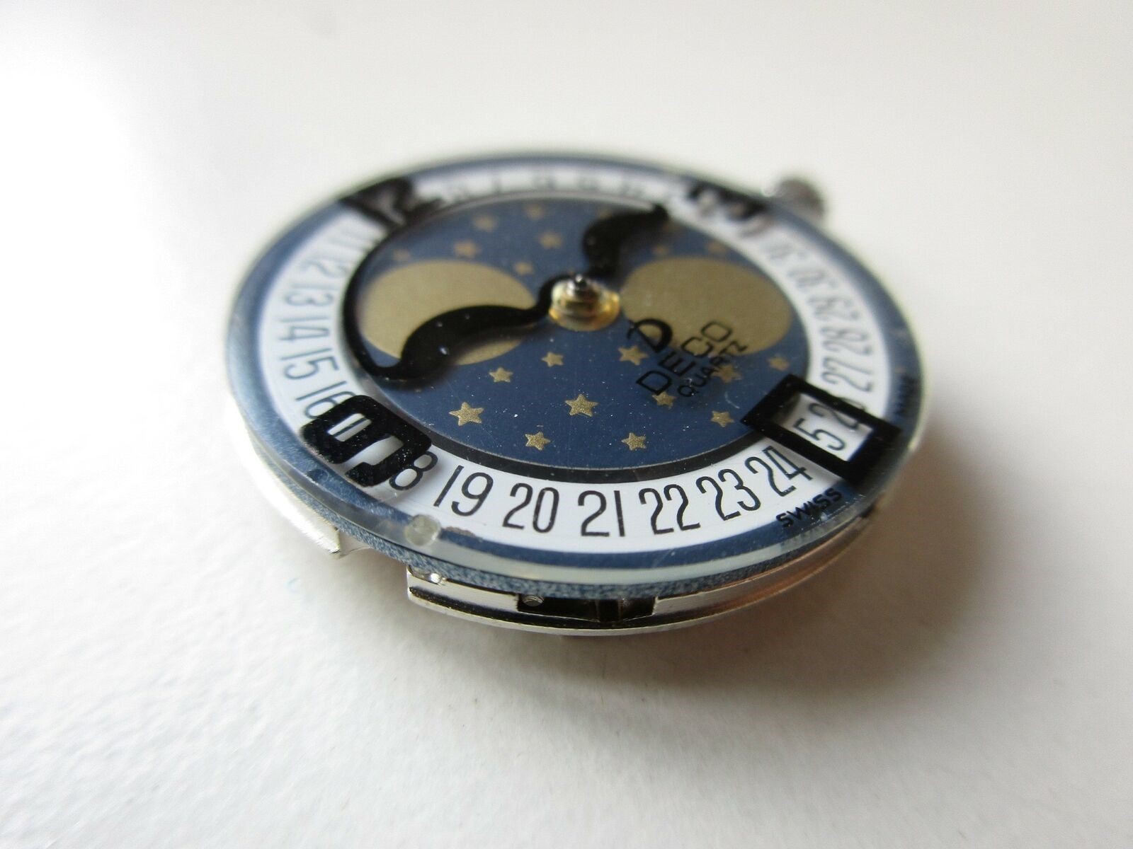 Harley 11½”‘ cal. 378 Swiss day-night disk watch movement N.O.S Date at 6