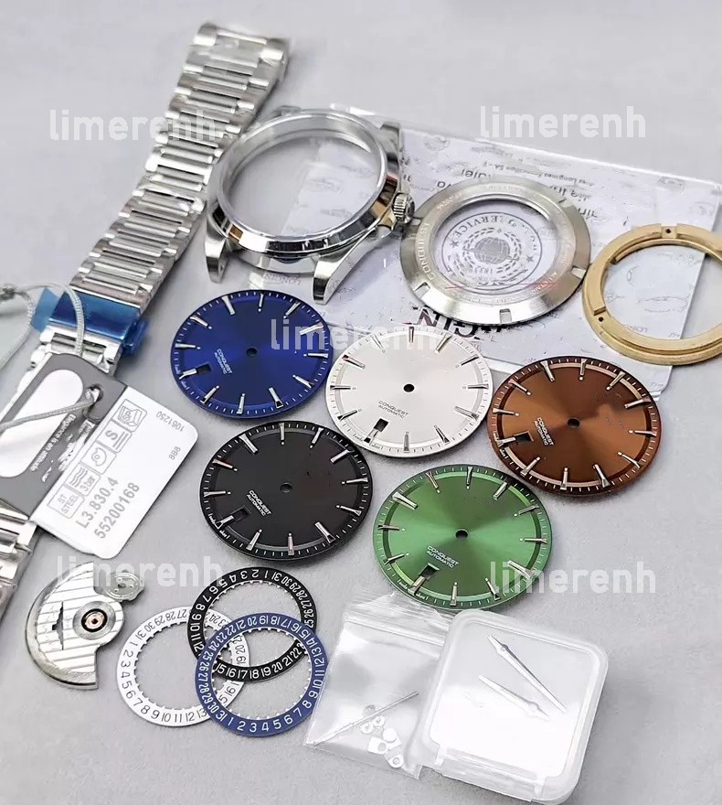 41mm stainless steel kit + dial + hands + watch strap For 2824/2892