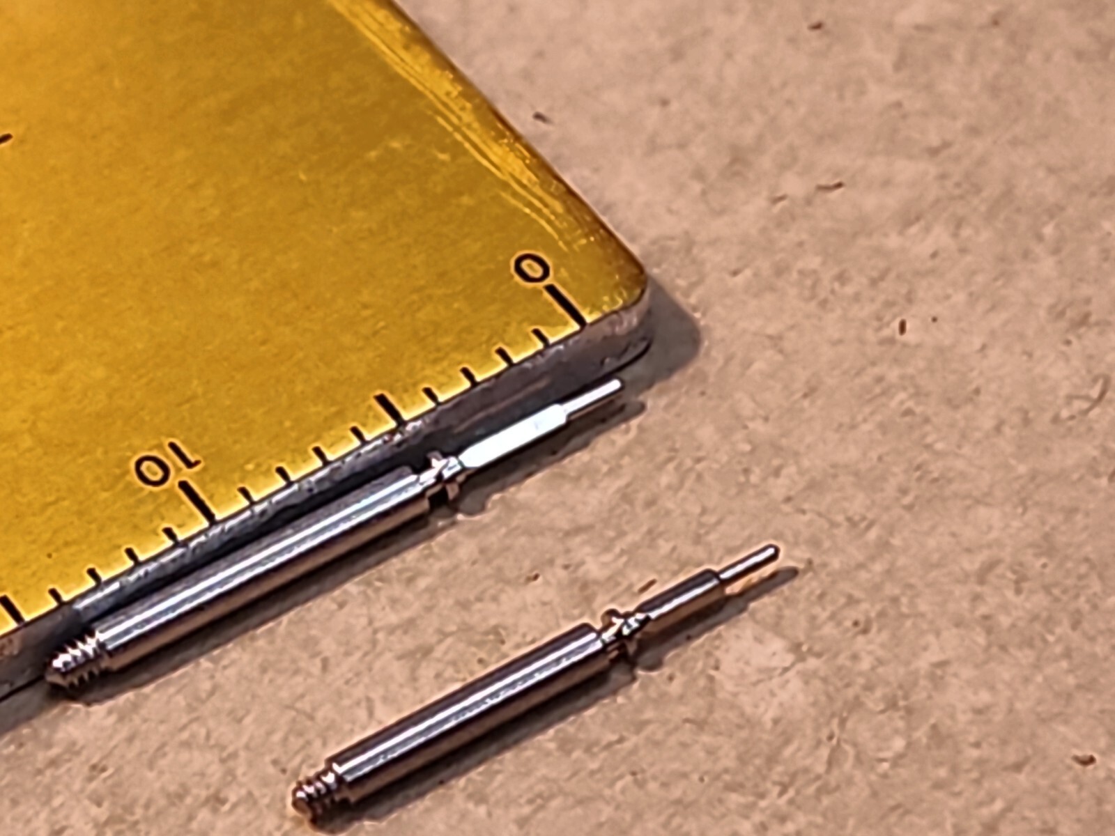Lot Of 2 NOS Bulova Accutron 218 P/N 176 Setting Stems-Lengths 12.58mm & 15.2mm