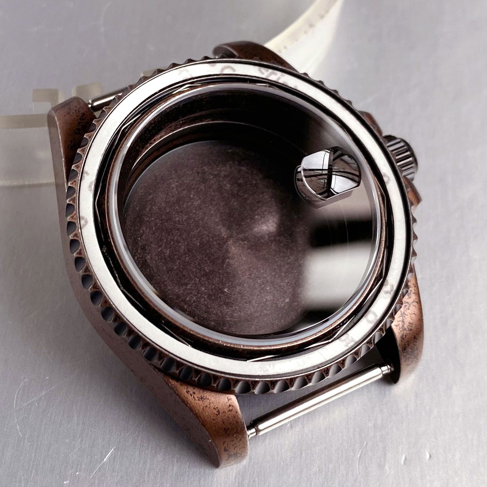 40mm Copper Plating Stainless Steel Watch Case 20ATM For NH35NH36 ETA2824 PT5000