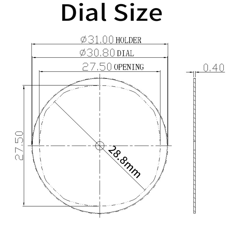 FASHION 30.8mm Dial Copper C3 Luminous Accessory For Seiko Nh35 NH36 Movement