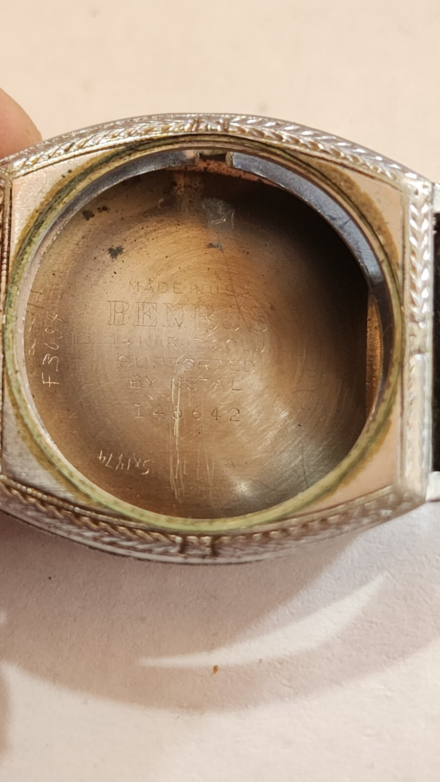 Vintage 14k supported by metal benrus with Bulova movement 4 parts or repairs K2