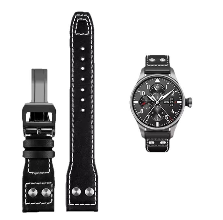 Genuine Leather Watch Strap 20mm 22mm For Big Pilot Portugieser With Buckle