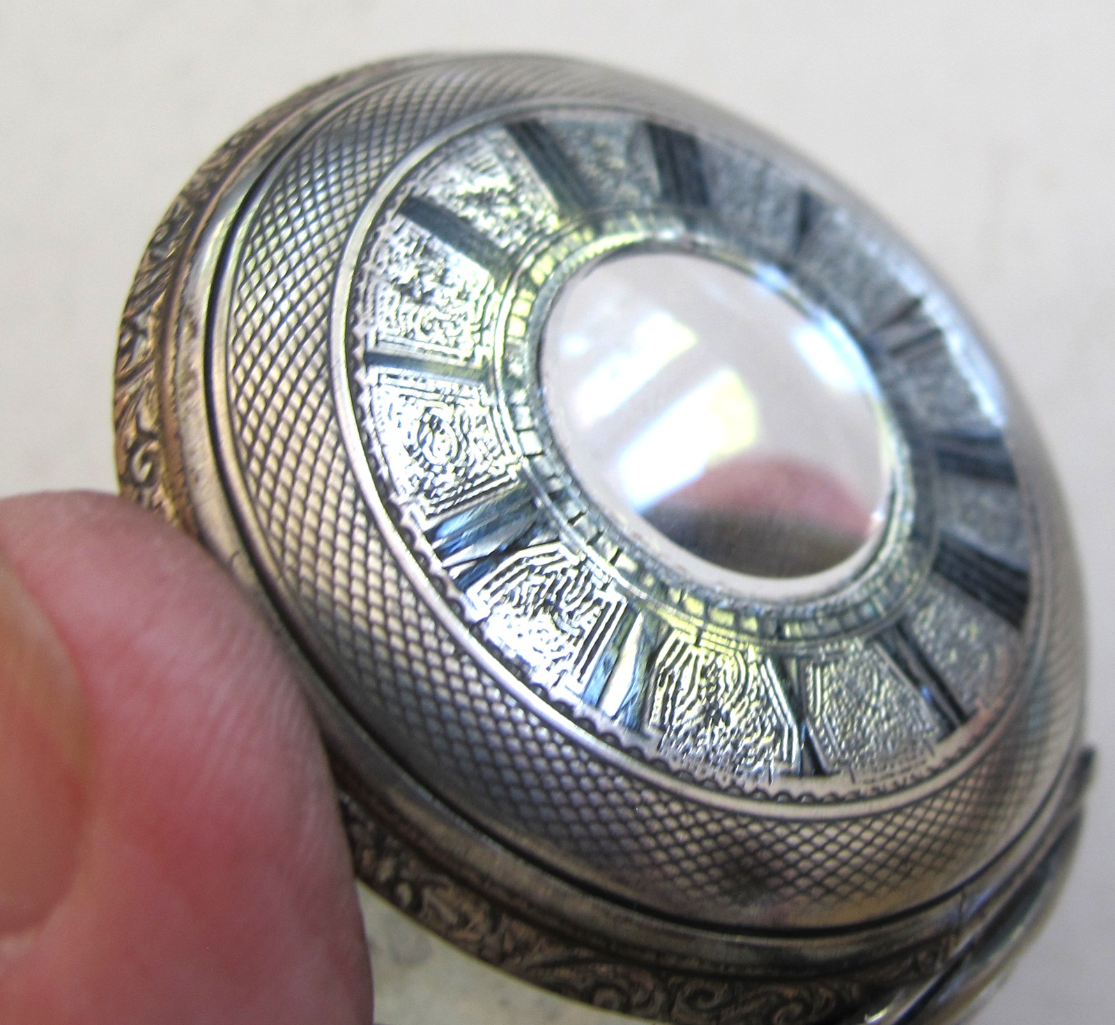 DEMI-HUNTER PocketWatch CASE – Roman Numerals – Fine 800 Silver
