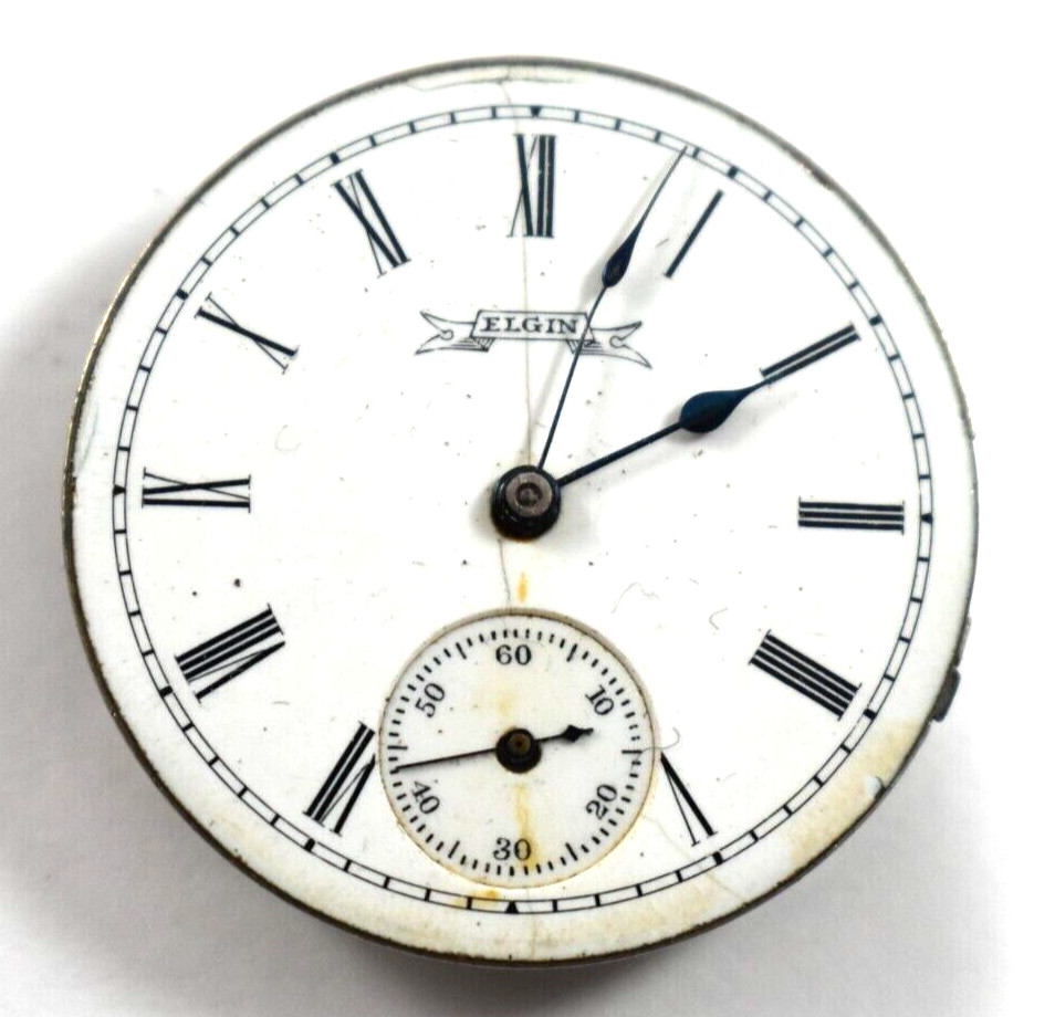 Vintage Elgin 110 0s 11J Hunting Pocket Watch Movement lot.t