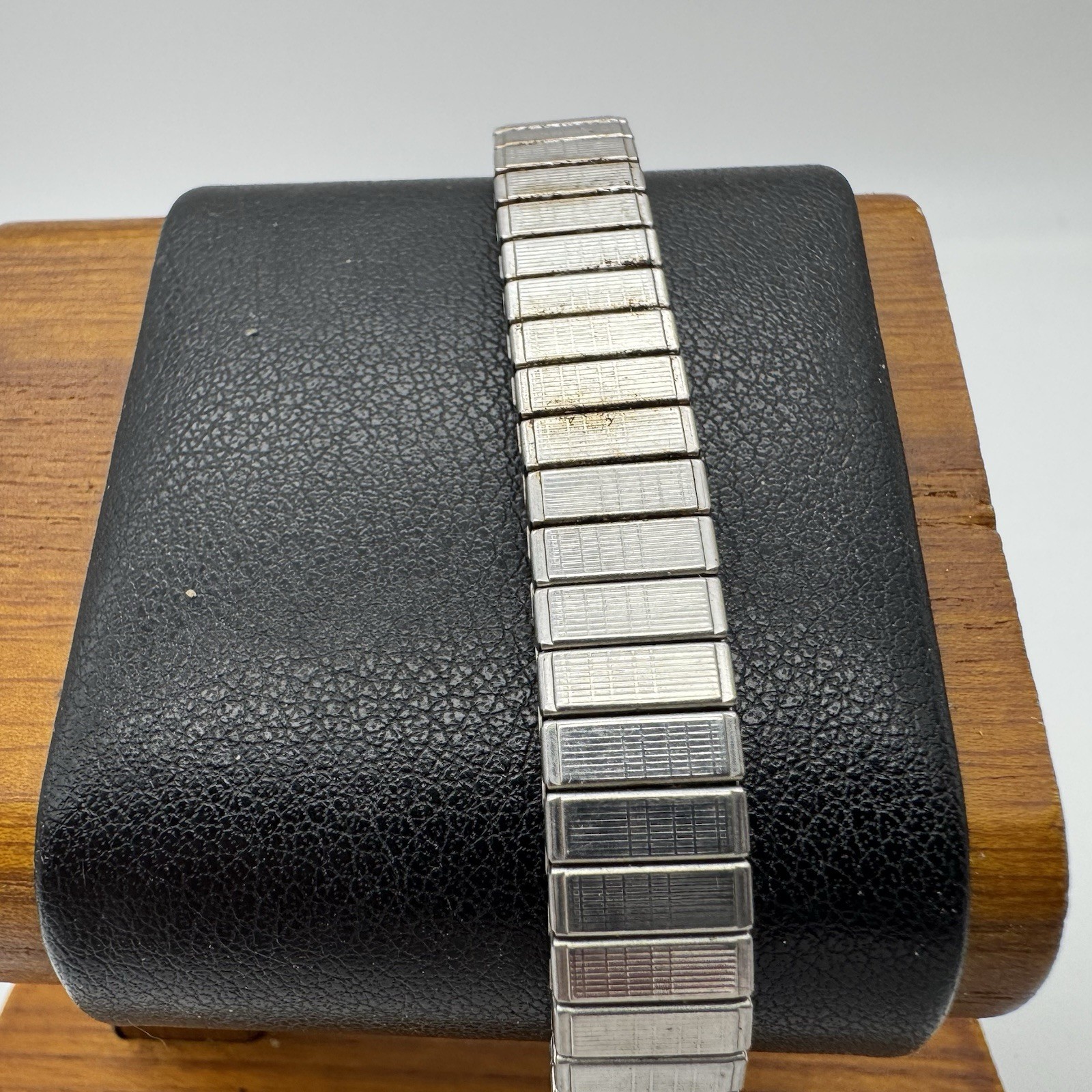 Timex Watch Women Vintage Mechanical Silver St Steel Stretch Working