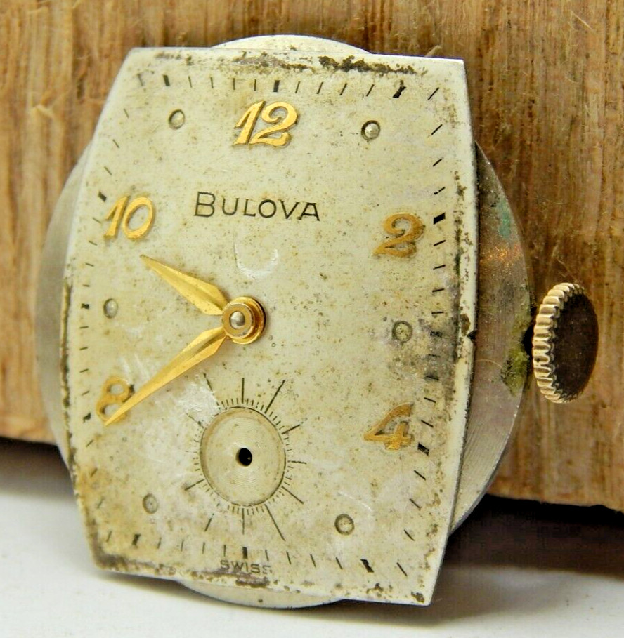 Ventage 1957 Bulova 11AC 17 jewel men’s wrist watch movement with dial and crown