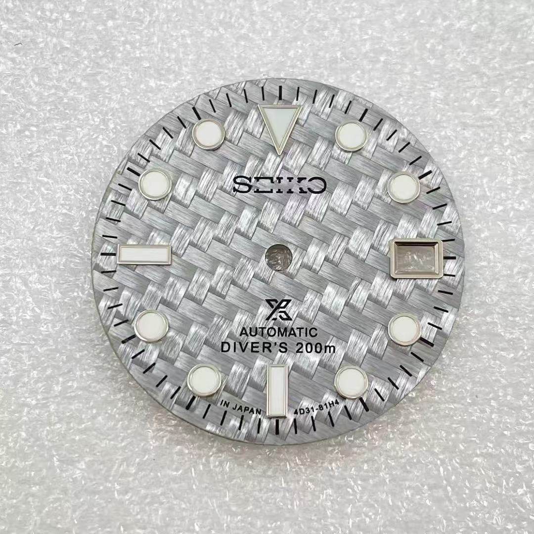 28.5mm Carbon fiber Watch Dial Green Blue Luminous for Nh35 Nh36 Movement