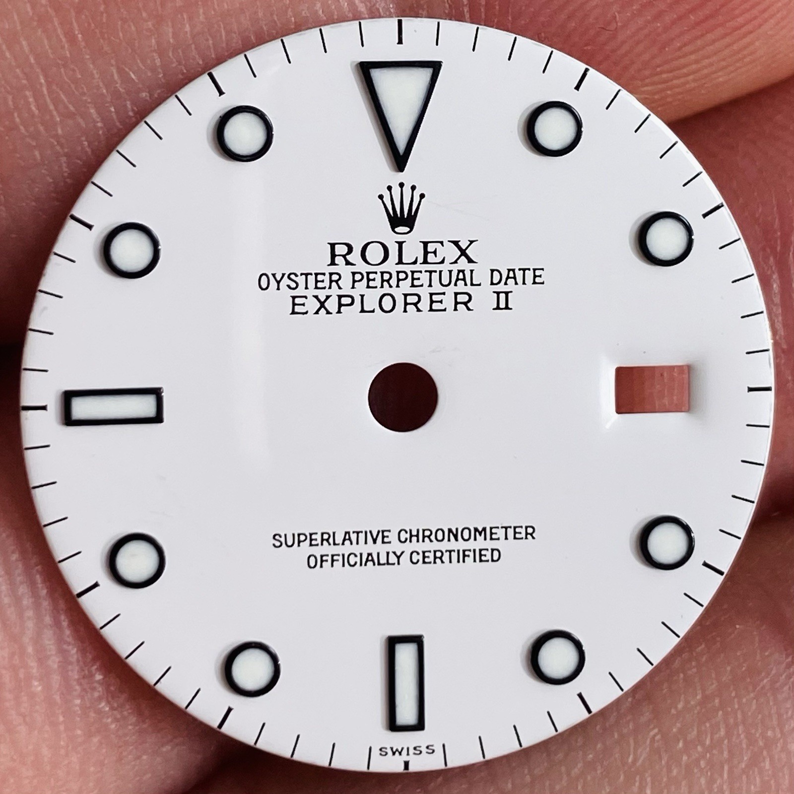 Rolex White Dial Swiss Only Luminova For Explorer 2 Model Ref 16570 & 16550