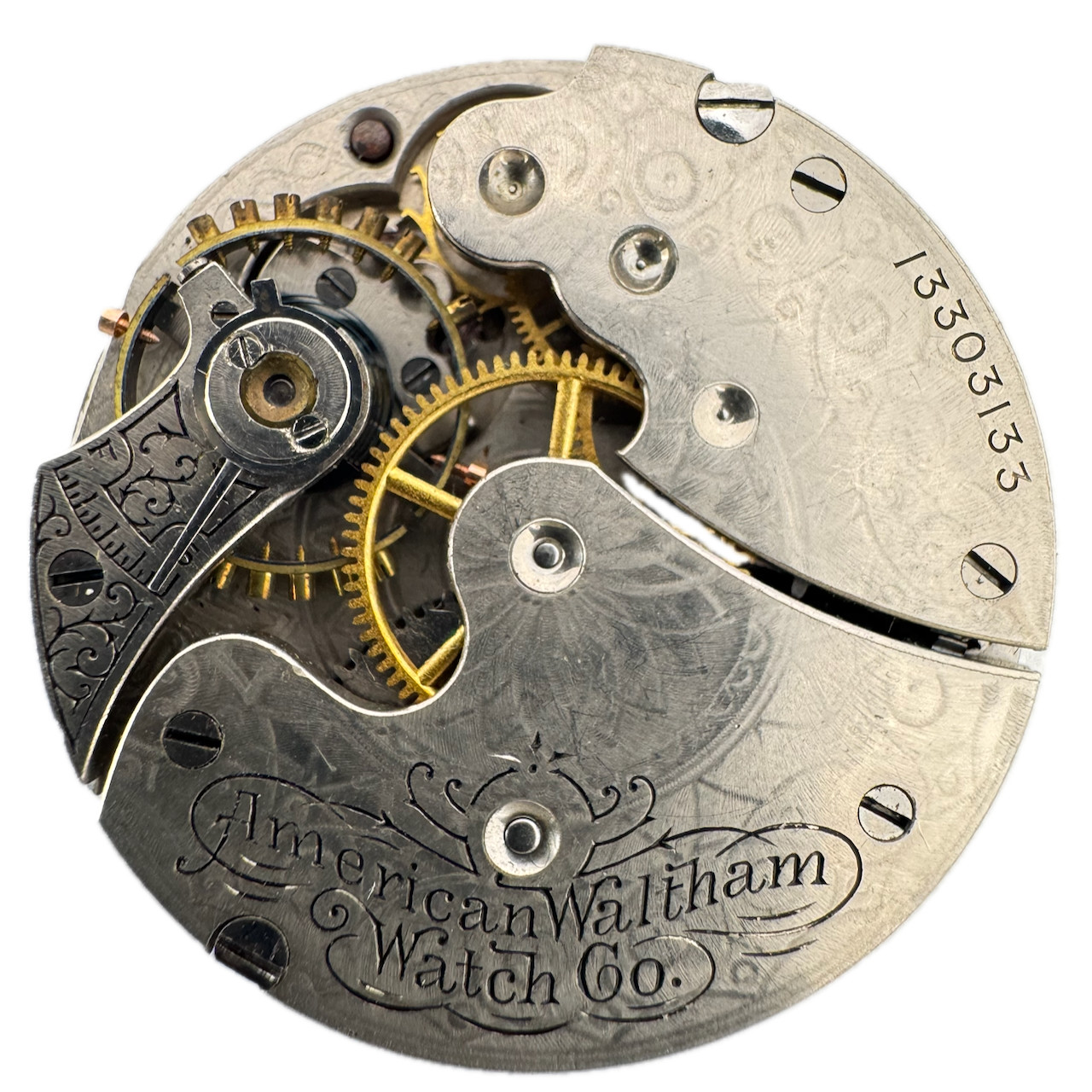 Antique 0s 1903 Waltham 7 Jewels Mechanical Hunter Pocket Watch Movement No. 61