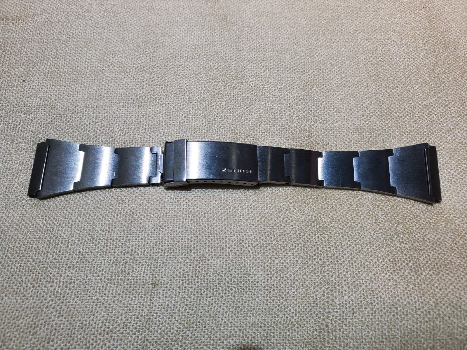Very Rare 70s Zenith Lobster Style Stainless Steel Fliplock Bracelet 24mm Width