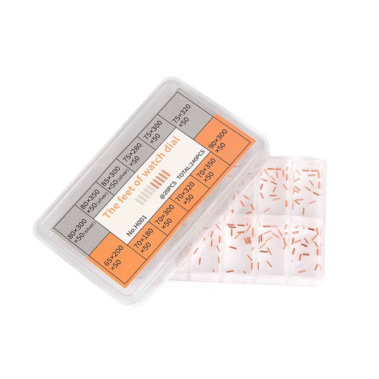 240PCS/Set 12 Size Copper Watch Dial Feet Movement Spare Parts Watch Repair Tool