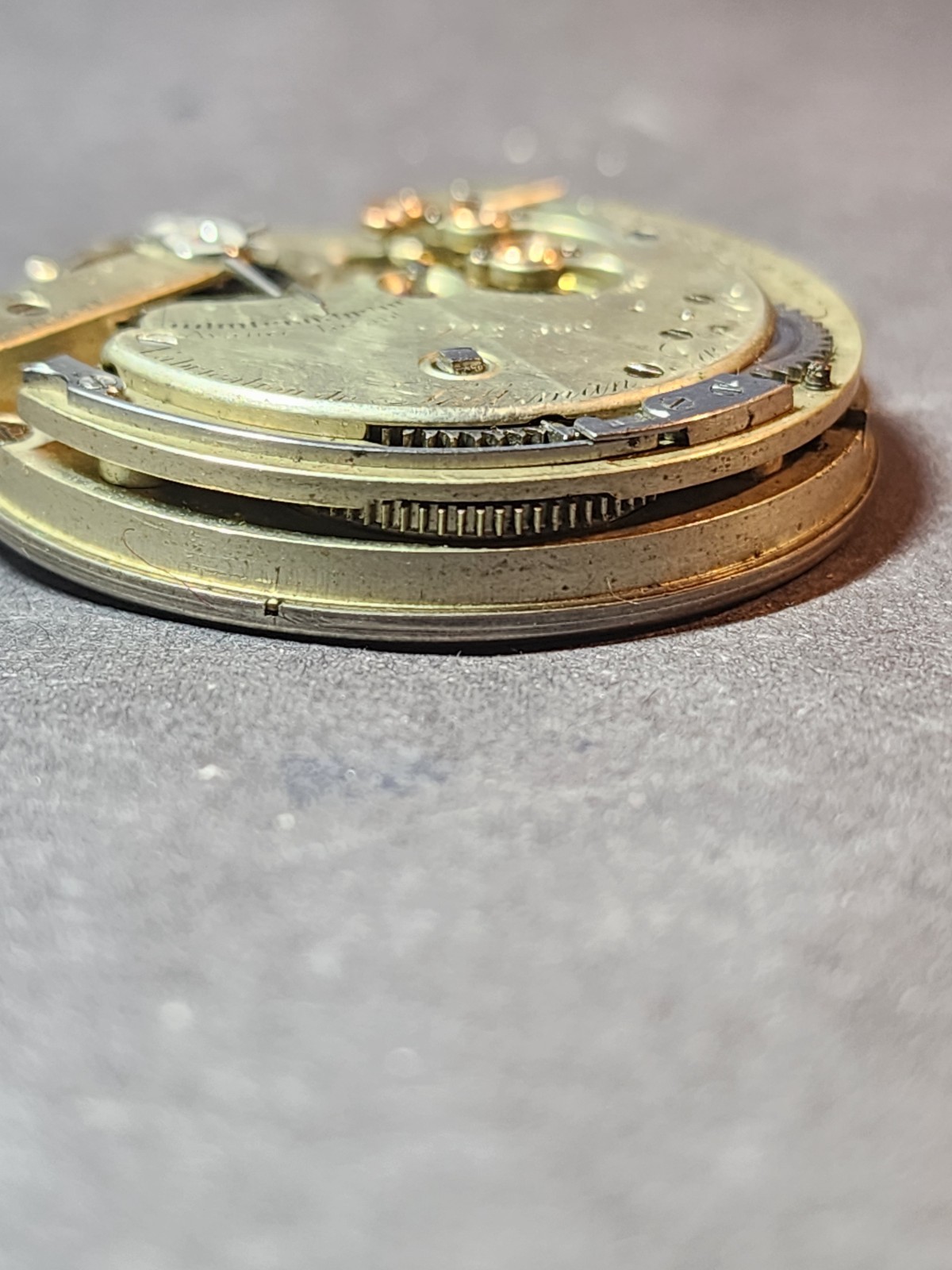 Civil War Era A. Saltzman Jacot & Co Pocket Watch Movement 39mm Nickel Duplex