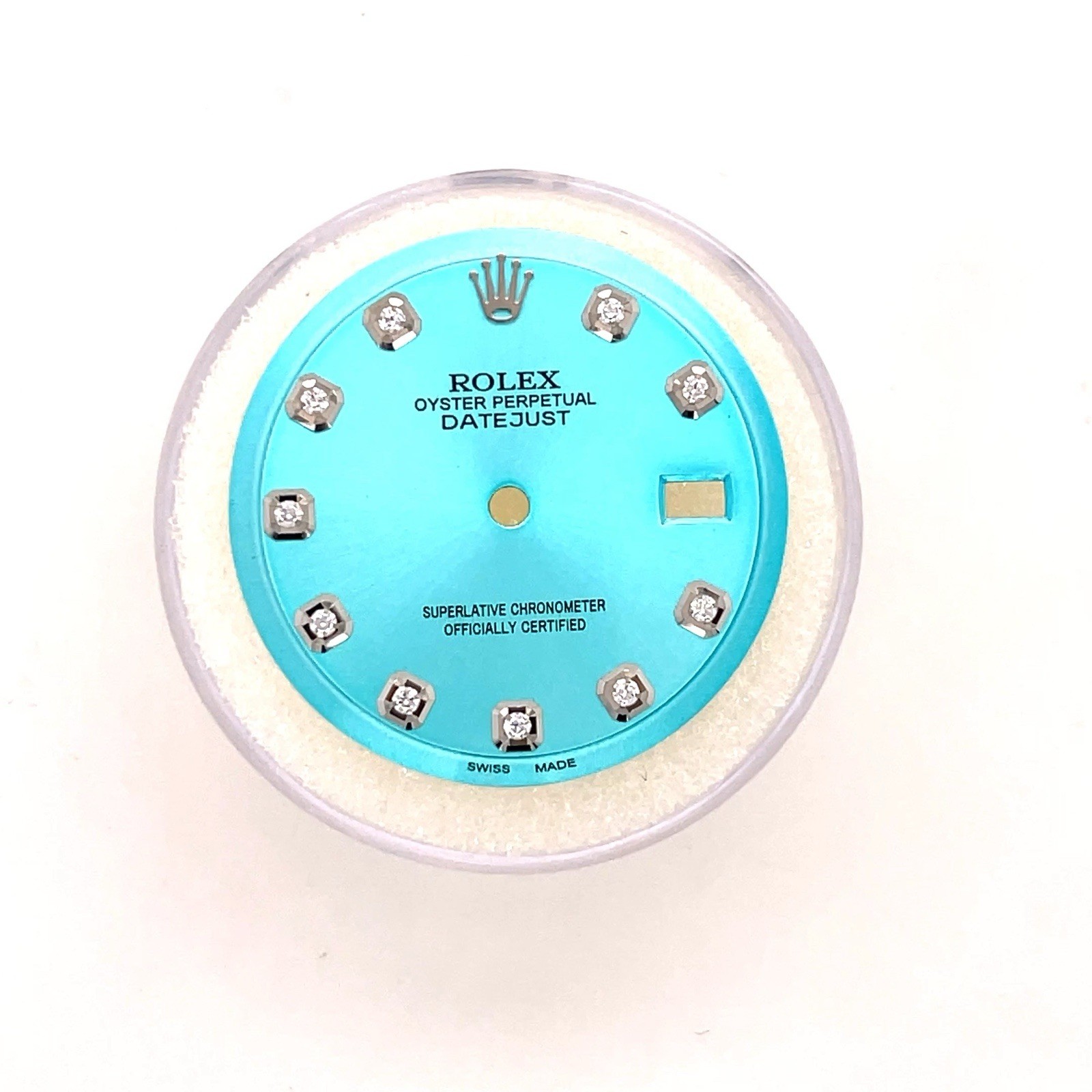 Rolex 36mm Custom Tiffany Blue Natural Diamond Dial for Datejust