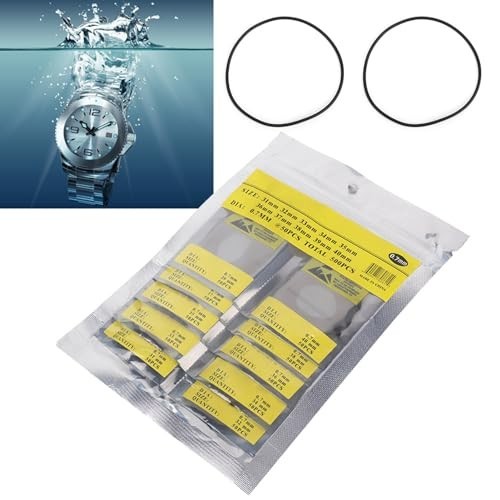 500PCS 0.7mm Waterproof Rubber O-Rings for Watch Repairs & Back Covers, 31-40mm