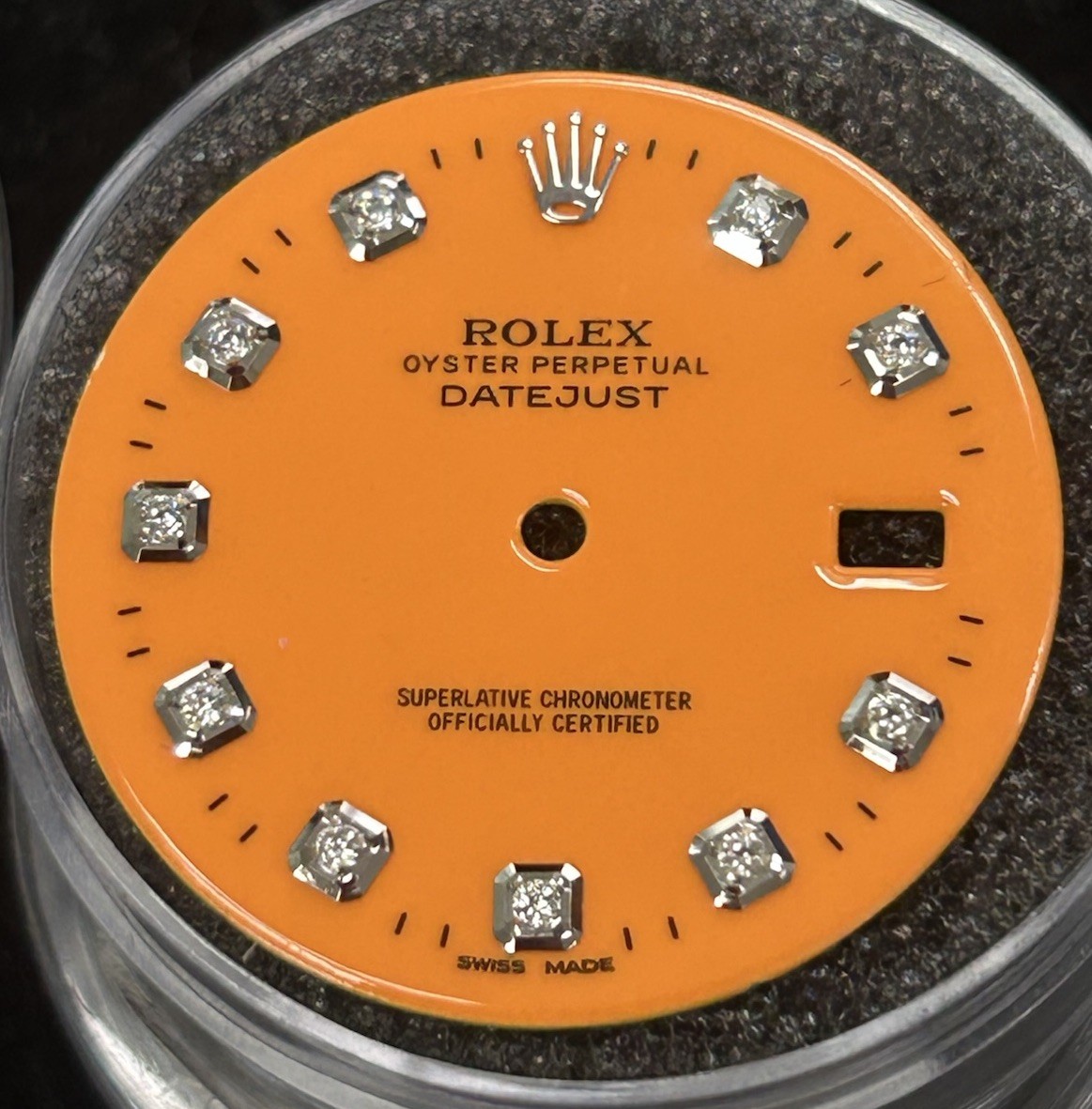 Rolex Mens Datejust Custom Orange Diamond Dial For 16014 16234 16200 116234