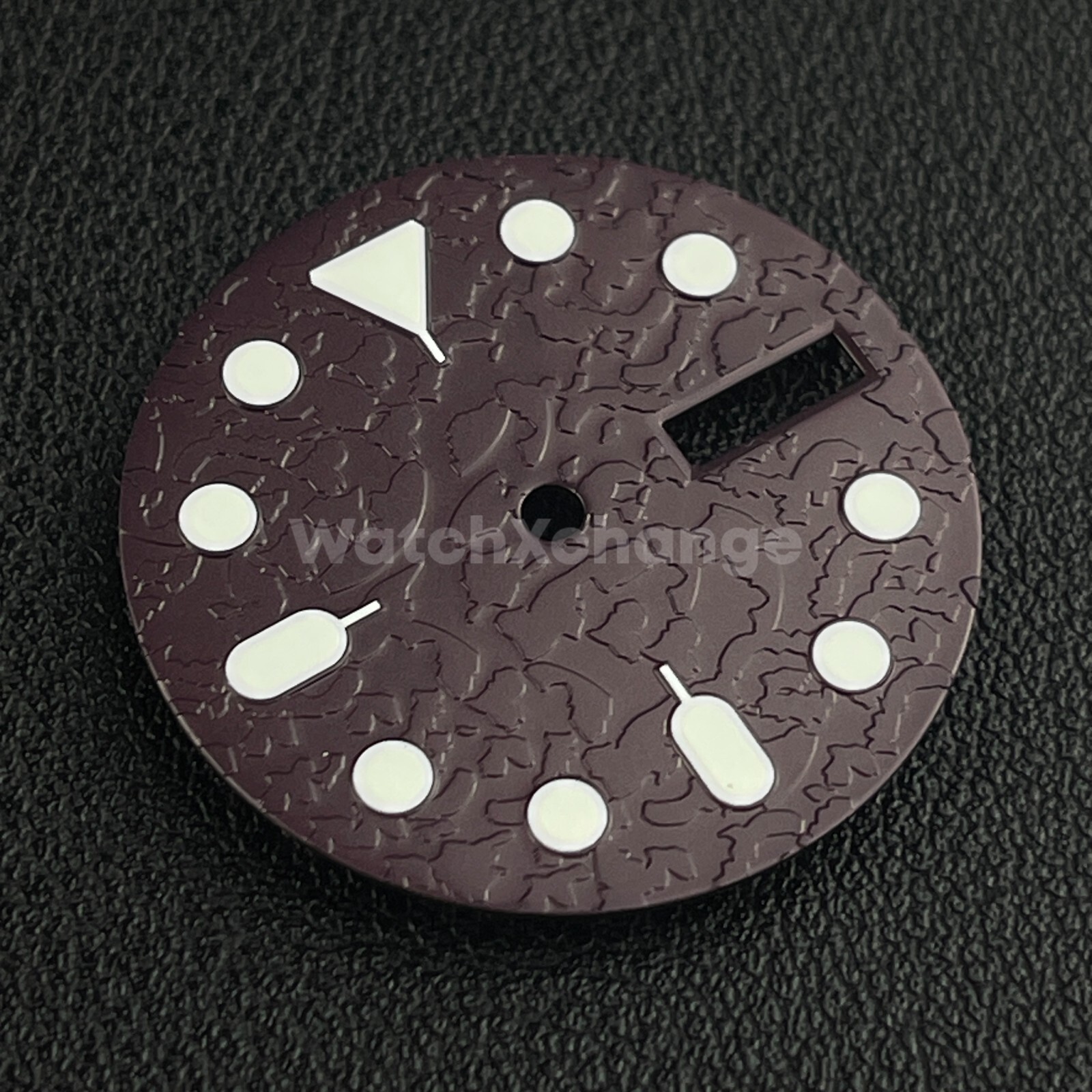 28.5mm Dark Brown Stucco Texture Watch Dial Face for SEIKO NH36 Movement