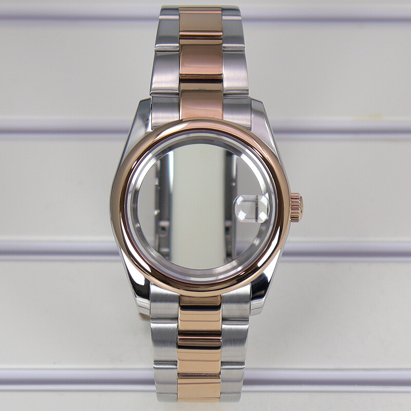 36mm 39mm Watch Case Oyster Strap Steel Sliding Lock Buckle For NH35/36 Movement