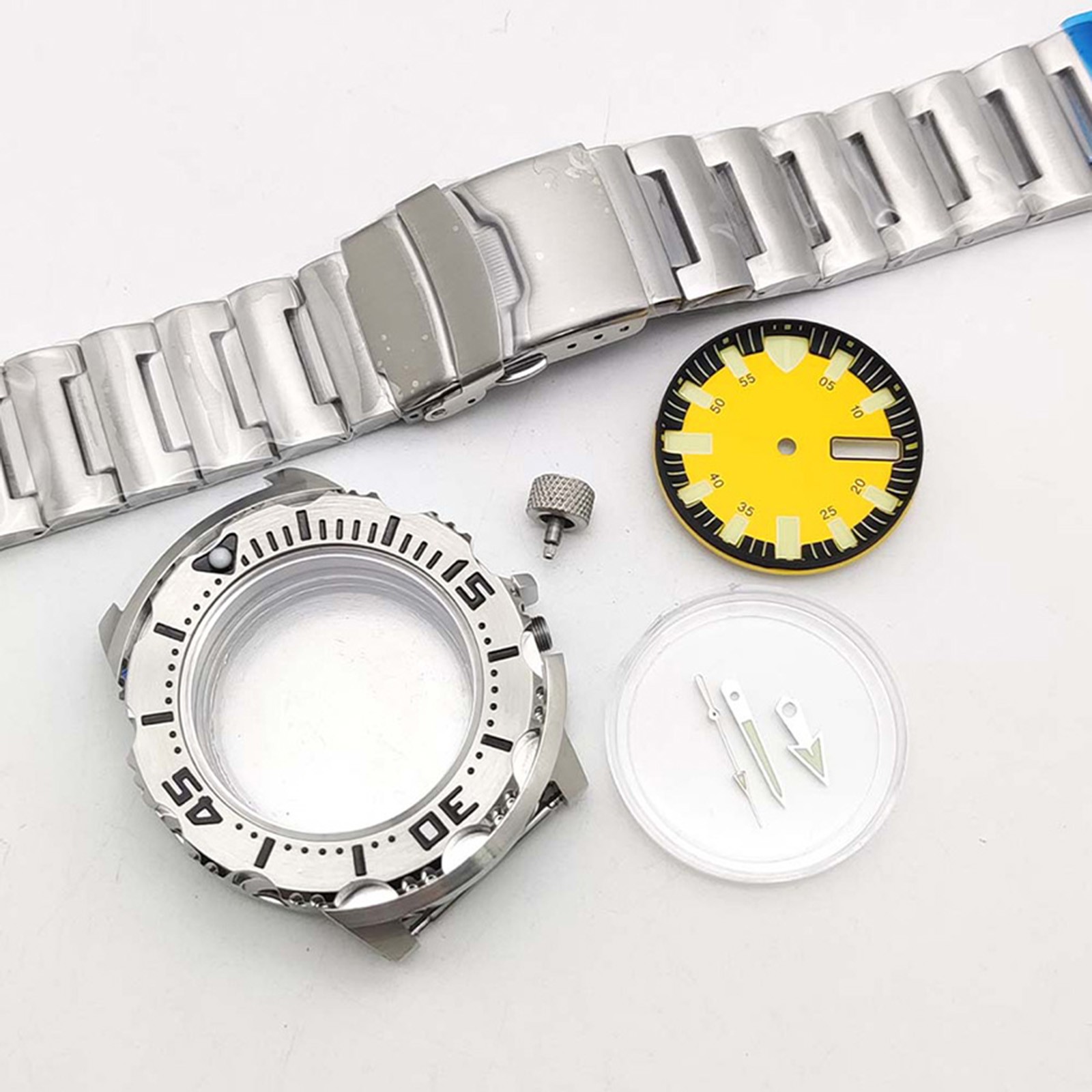 42MM Stainless Steel Watch Case Strap Hands for NH35/NH36/NH38/NH70/4R Movement