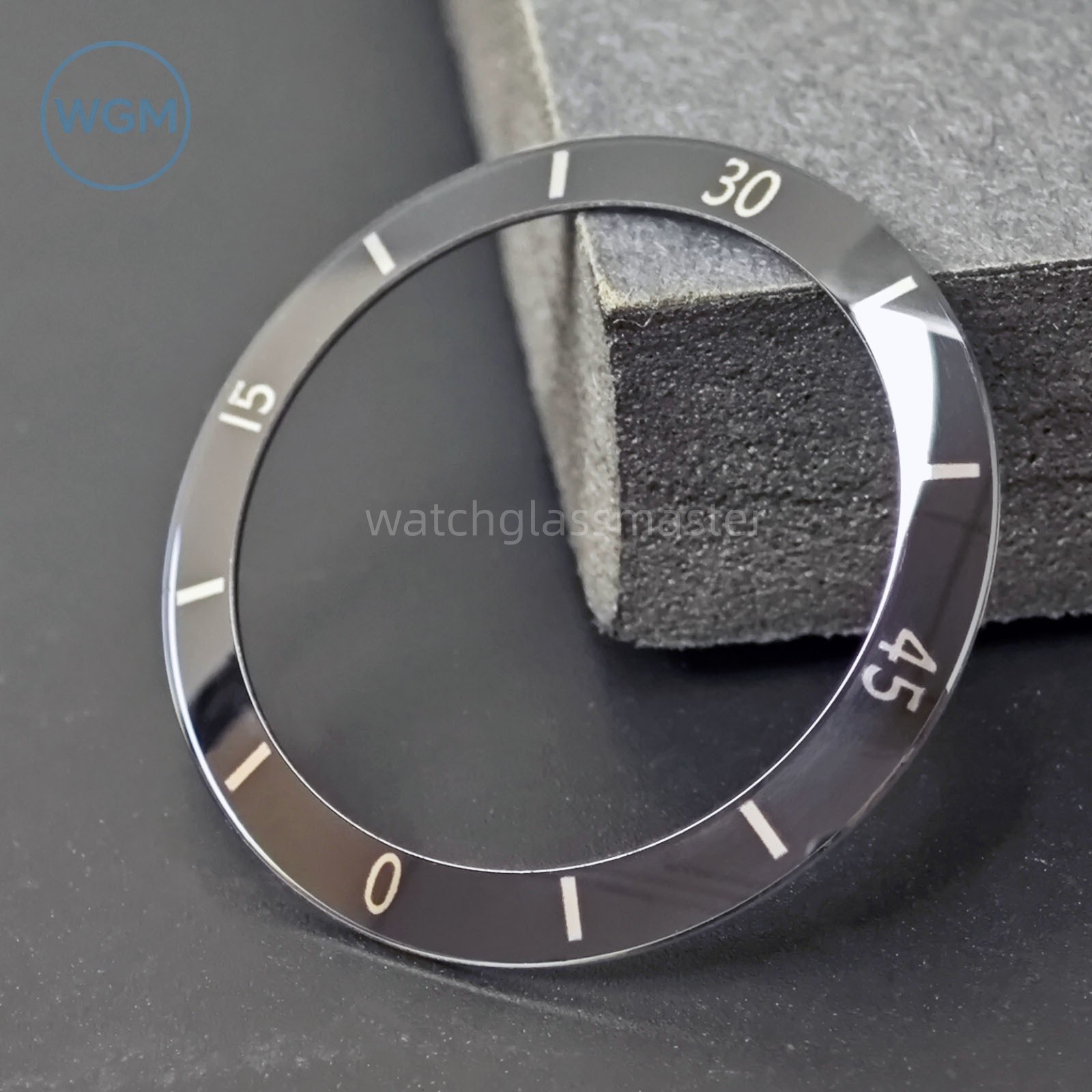 Black Sapphire Crystal Watch Bezel Insert, Compatible with Chanel J12 33/38/41 m