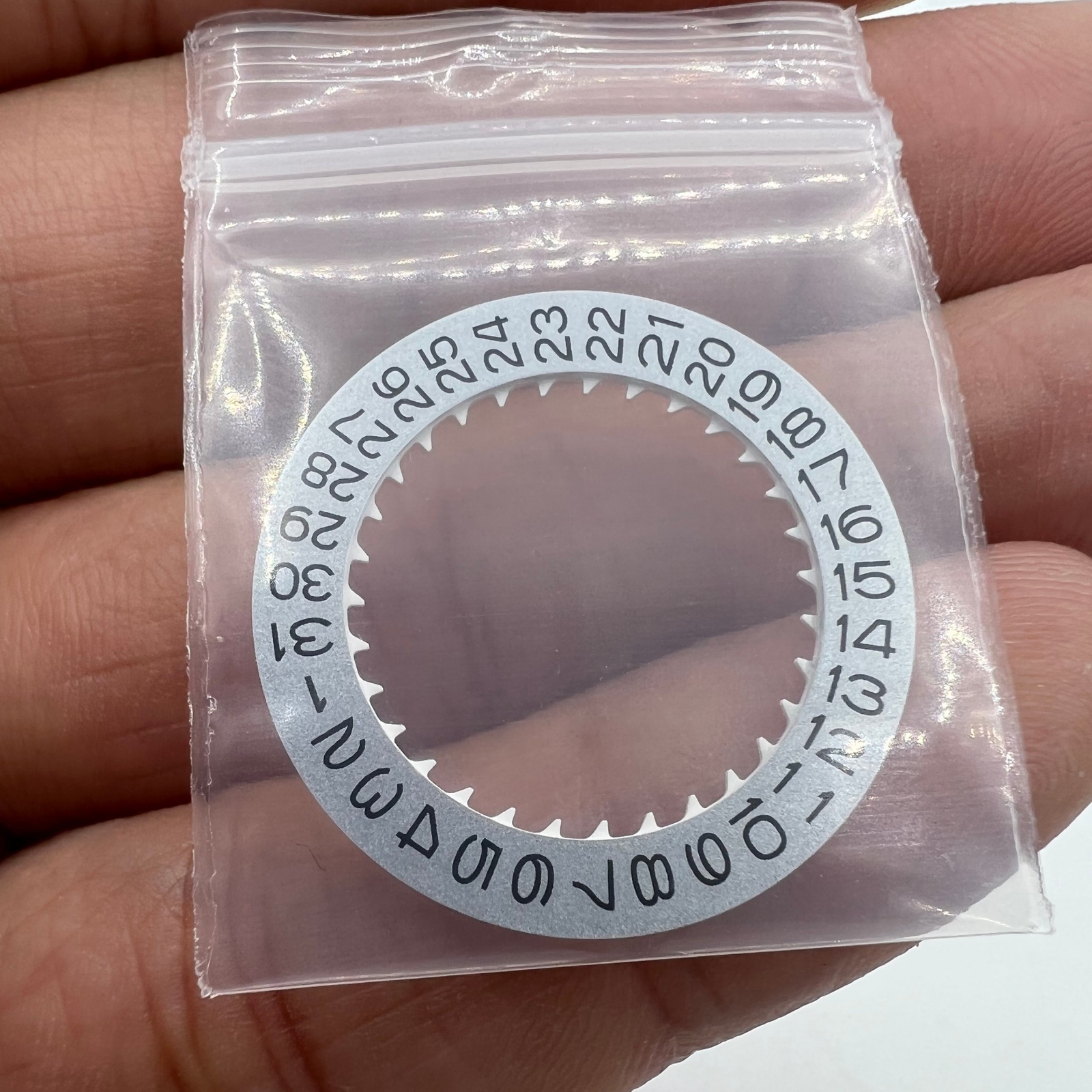 Vintage Silver Date Disk Wheel for NH36 NH35 Movement Crown Position 3.8