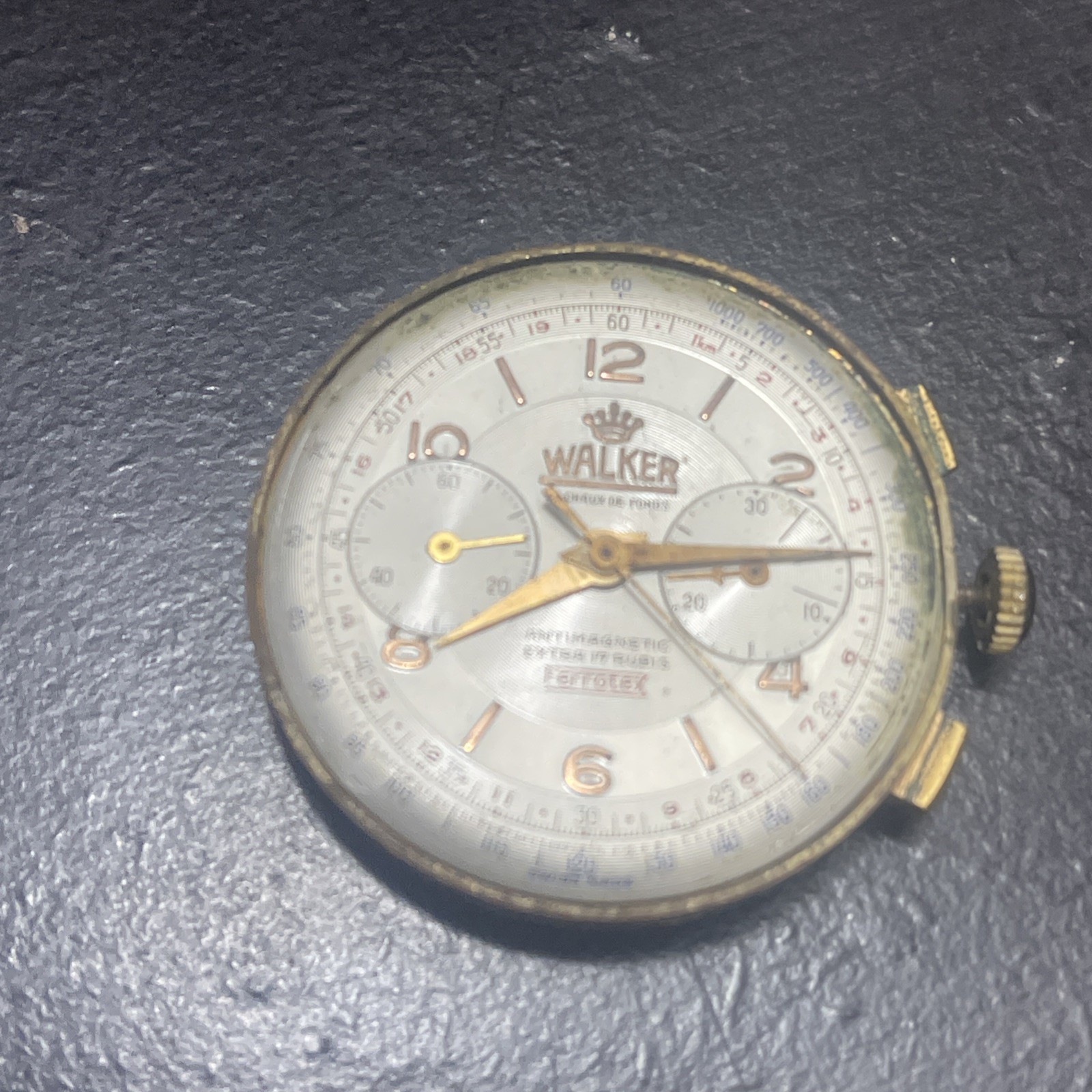 Vintage Chronograph walker ferrotex Movement & Dial Nobiles Swiss M