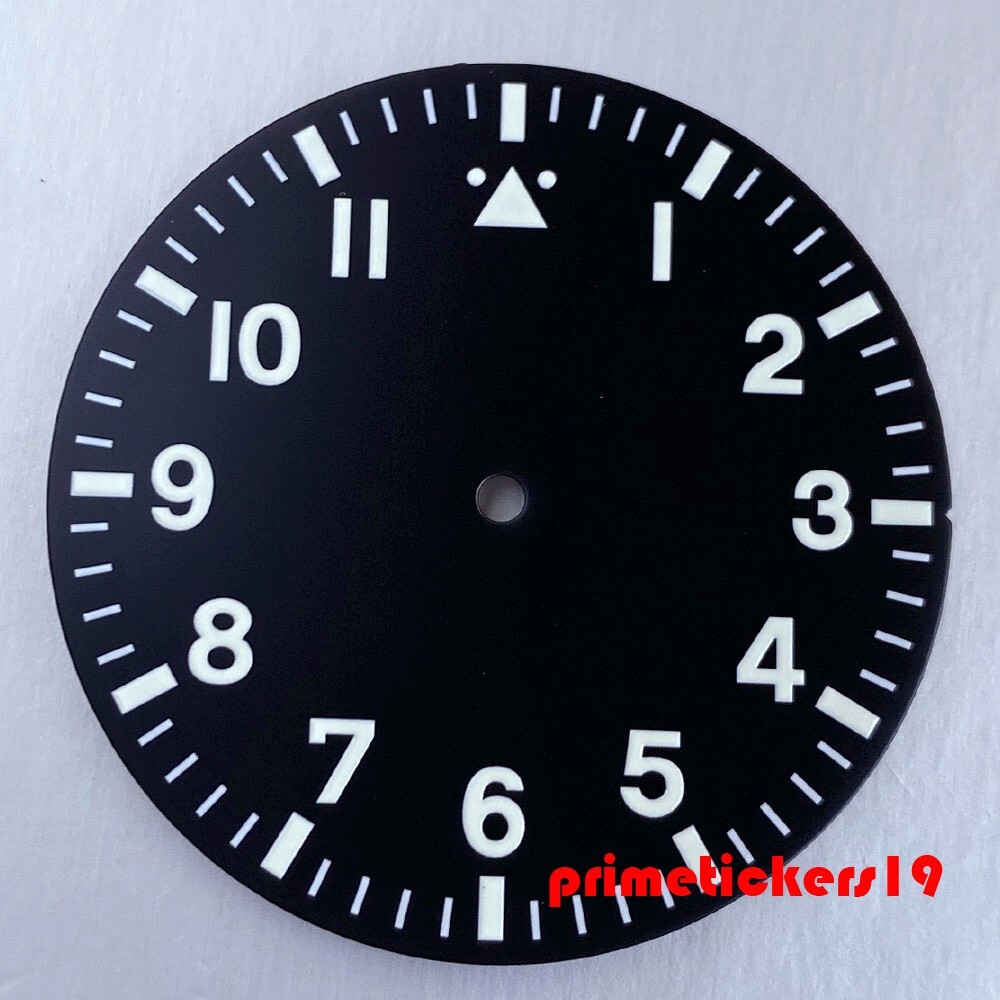 43mm Pilot Watch Case+Dial Hands Set Sapphire Fit NH35 ETA2824 PT5000 Clear Back
