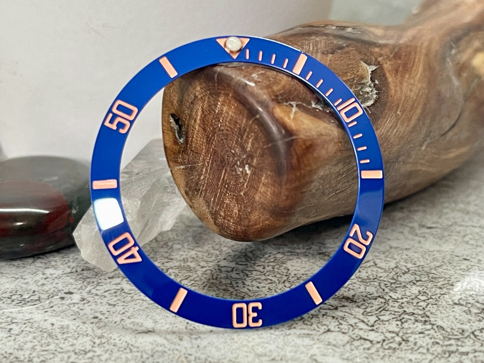 Ceramic Blue/Rose Gold SLOPED Bezel Insert for Seiko SKX SRPD MOD-US Seller