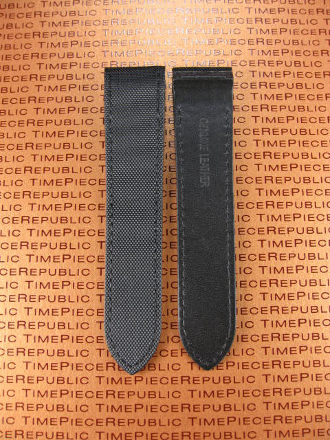 23mm Leather Strap Large Black Fabric Watch Band for fits CARTIER SANTOS 100 XL