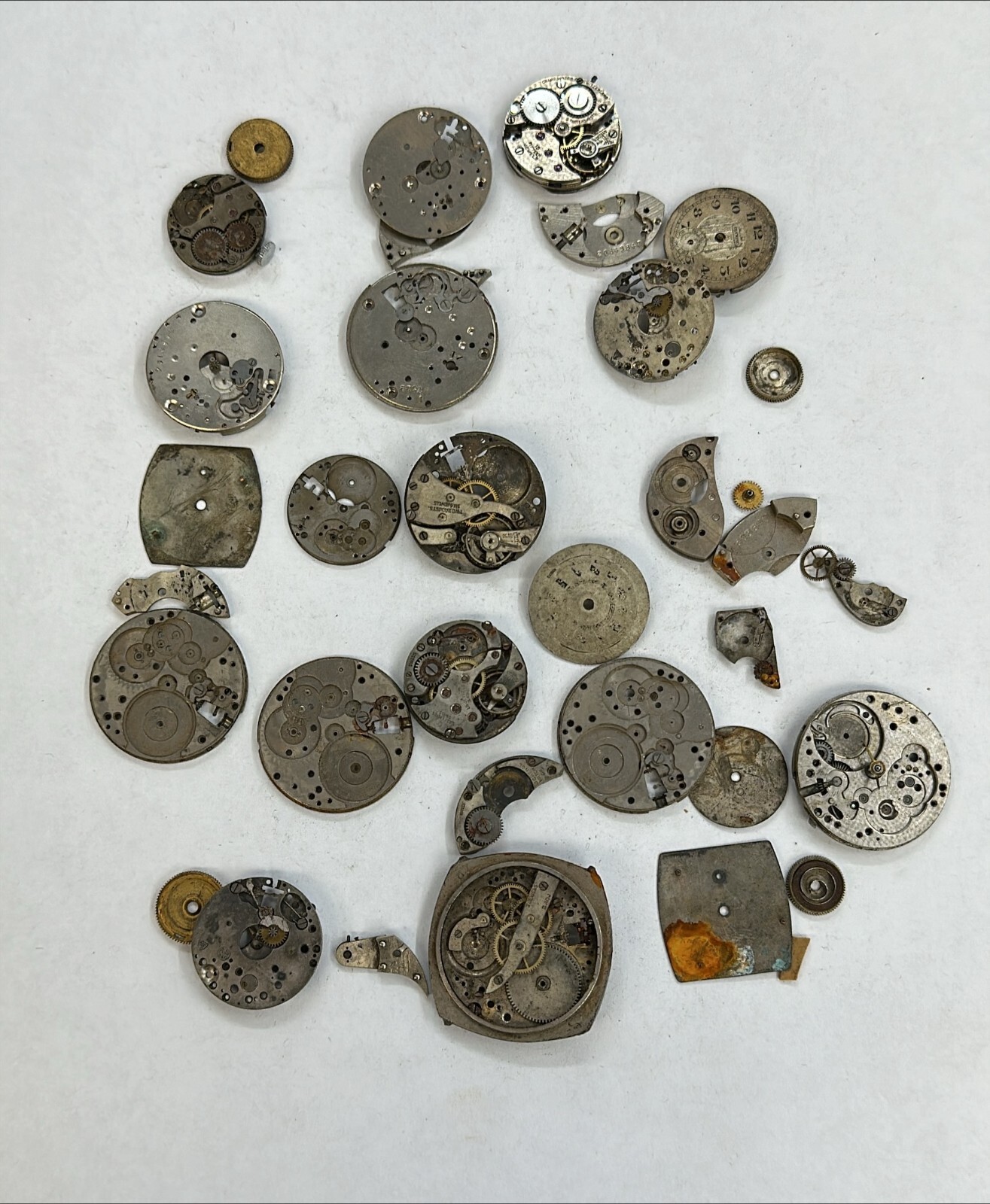 Antique Pocket Watch & Wristwatch Parts group. Plates, movements, Dials & More!