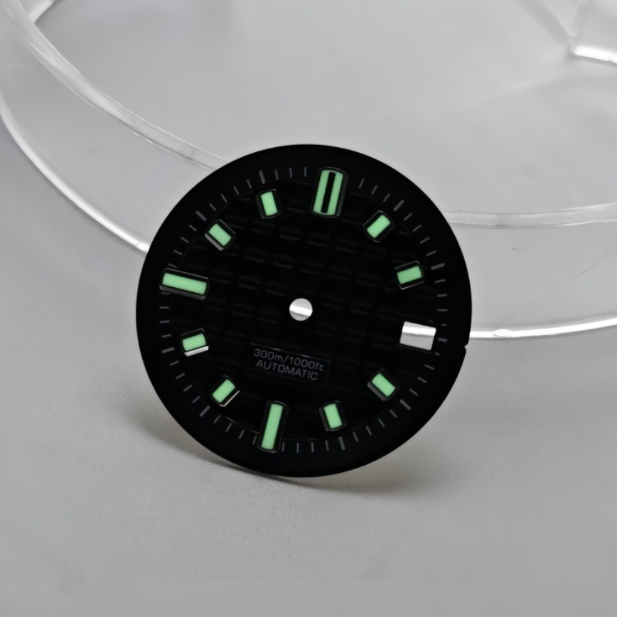 NH35 Dial 30mm Case 42mm Hand Green Luminous for NH35/NH36 Movement Watch Parts