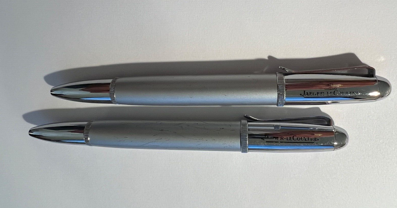 Pair Genuine and Authentic JAEGER-LECOULTRE Twist Pens, Black ink, and Stylus