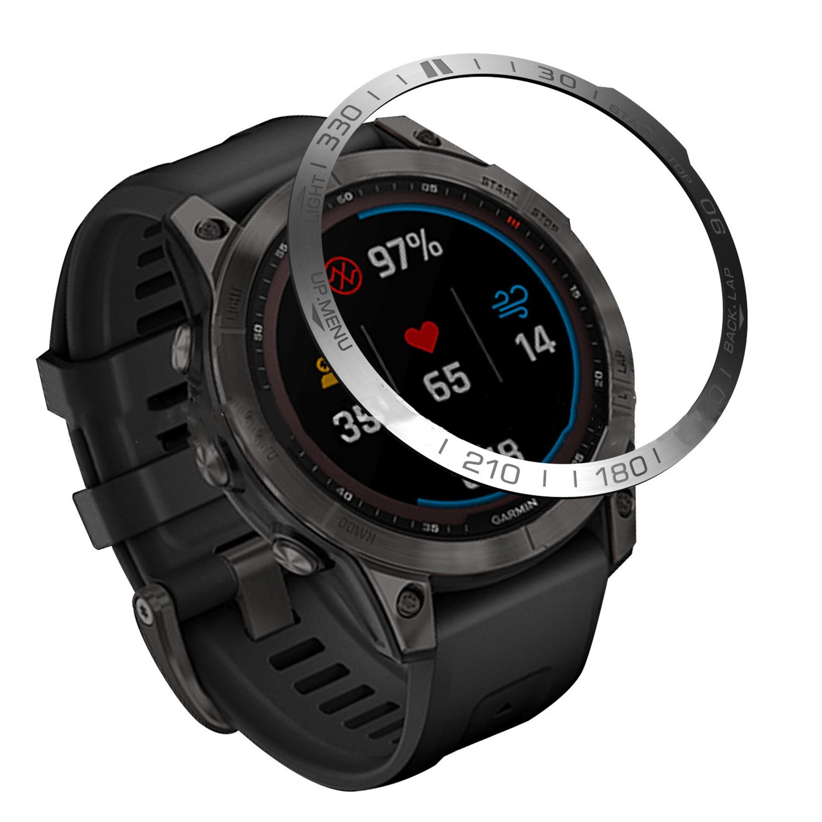 Metal Watch Bezel Racing Protective Bezel Etched Bezel Insert for Garmin Fenix 7
