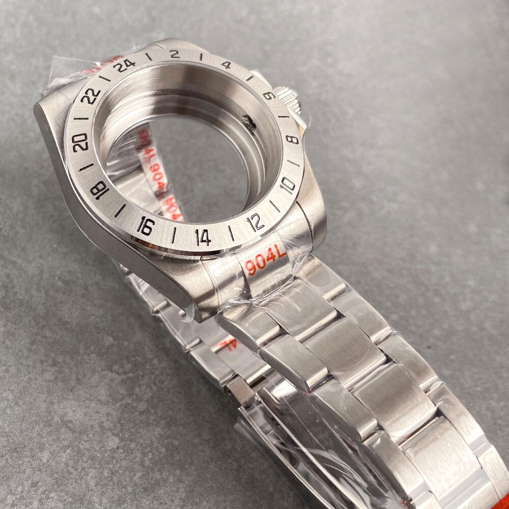 New 40mm Fidex Steel Bezel 20ATM Sapphire Glass Watch Case For Explorer II NH34A
