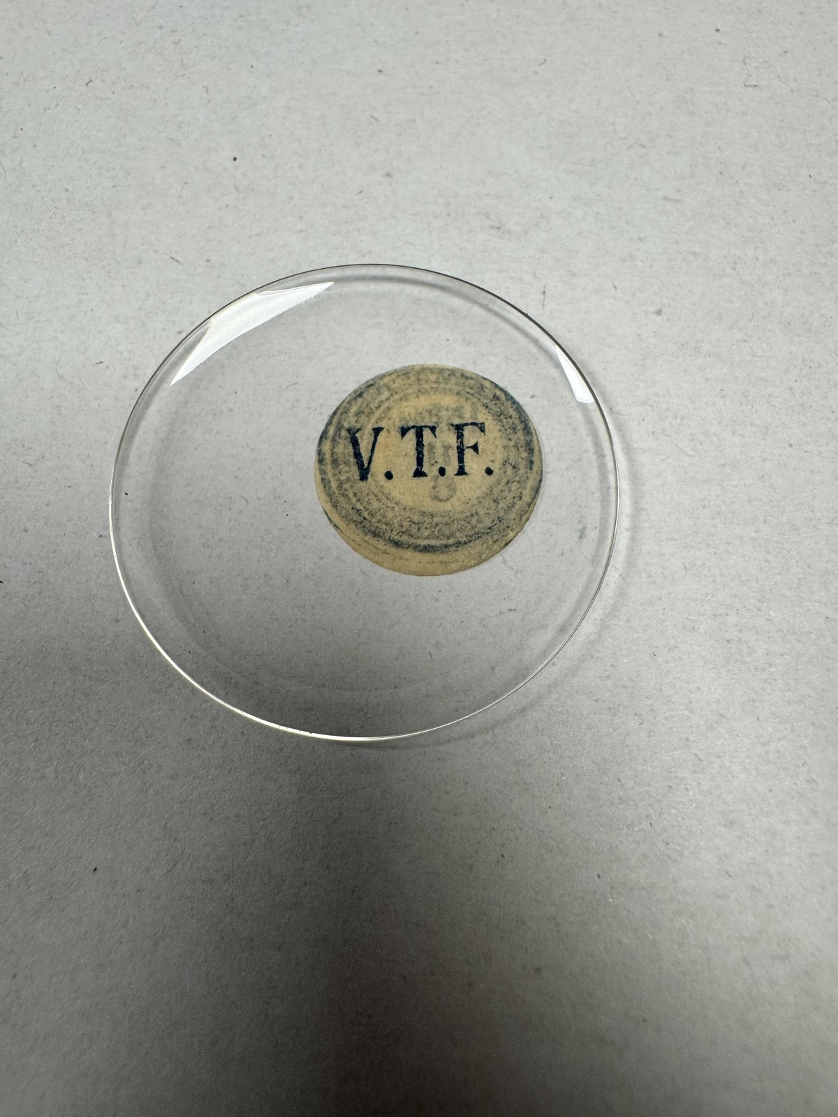 Vintage VTF Pocket Watch Mineral Crystal Round Domed 35.00mm 15 8/16 11 6 Clear