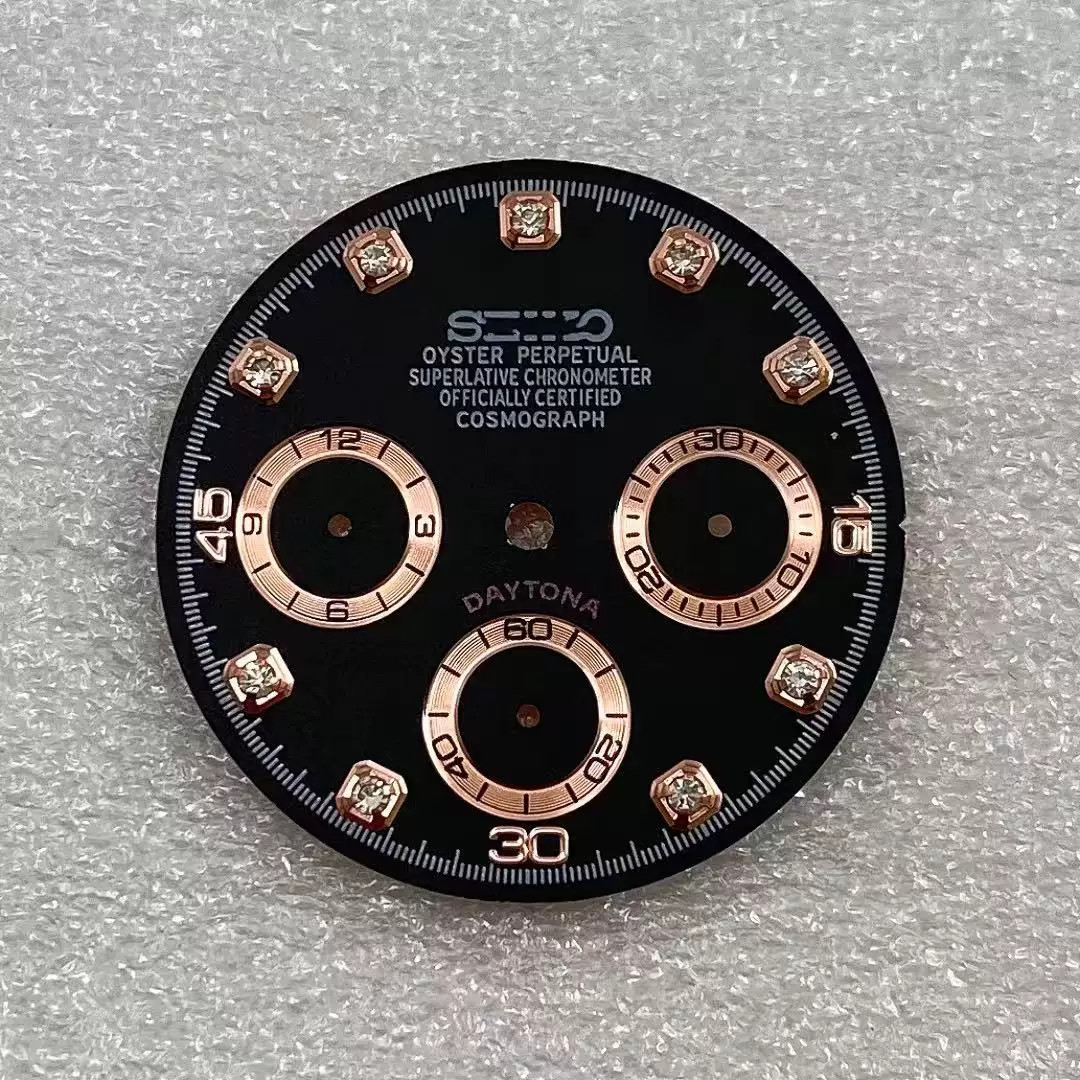 29.5mm Multifunctional Diamond Watch Dial No Lume For Vk63 Movement Watch Parts