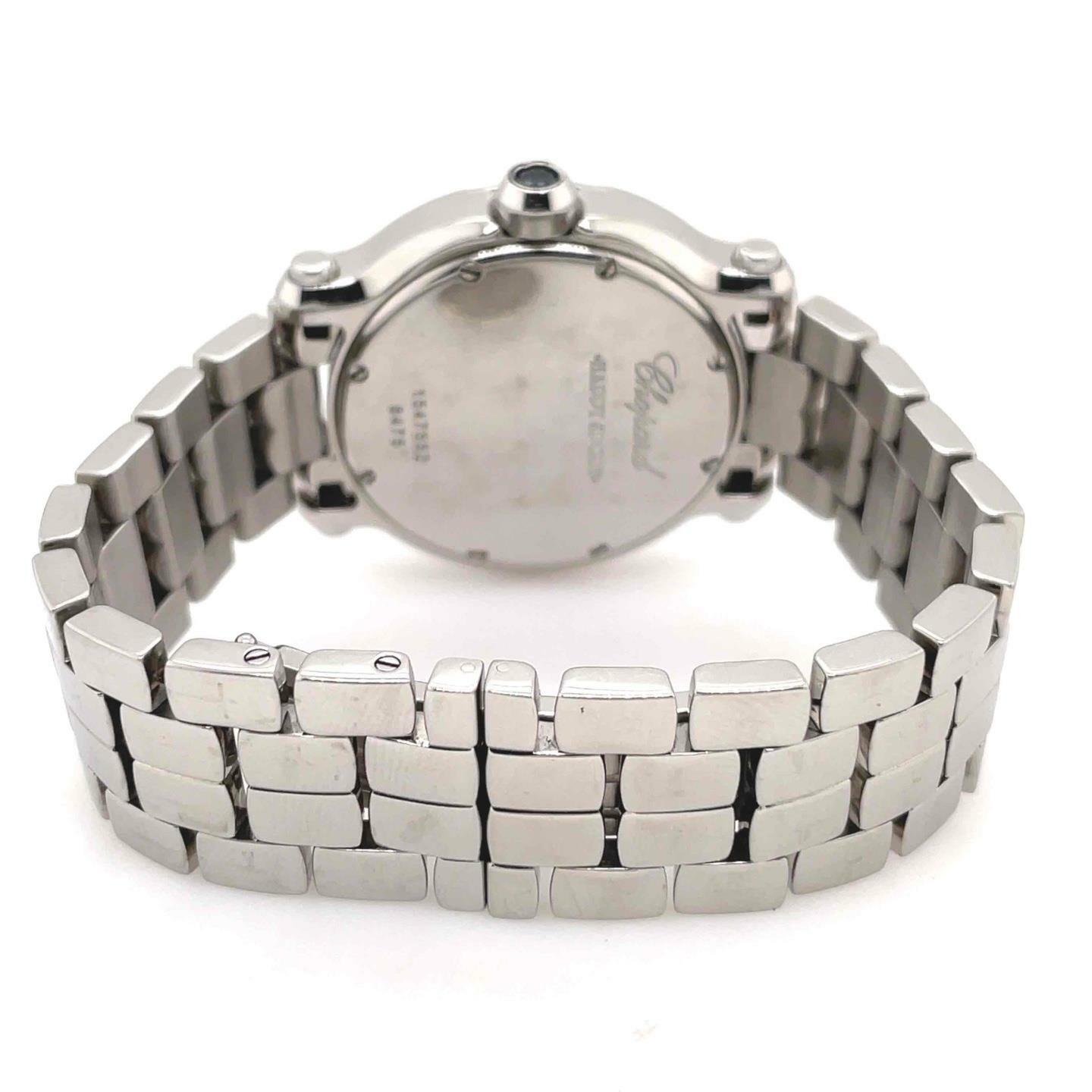 Chopard Happy Sport Custom Diamond Bezel Mother of Pearl Dial Ladies Watch 8475