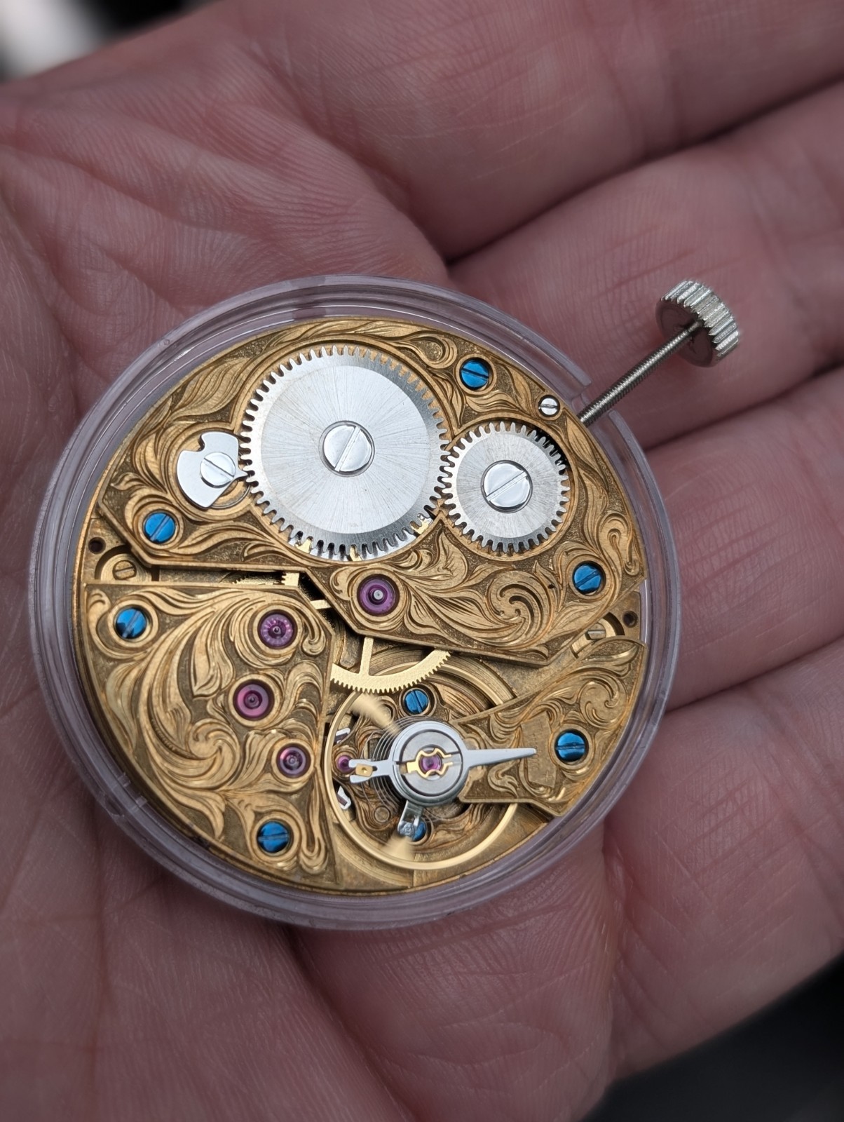New ST3600 Mechanical Watch Movement – Hand-Engraved, Gold-Plated (6497)