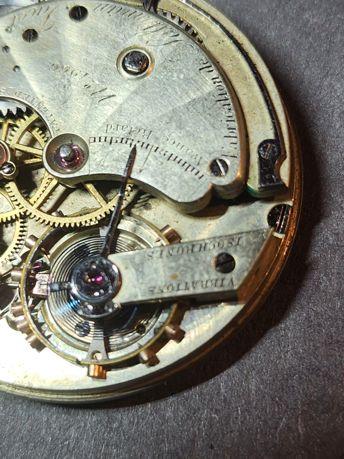 Civil War Era A. Saltzman Jacot & Co Pocket Watch Movement 39mm Nickel Duplex
