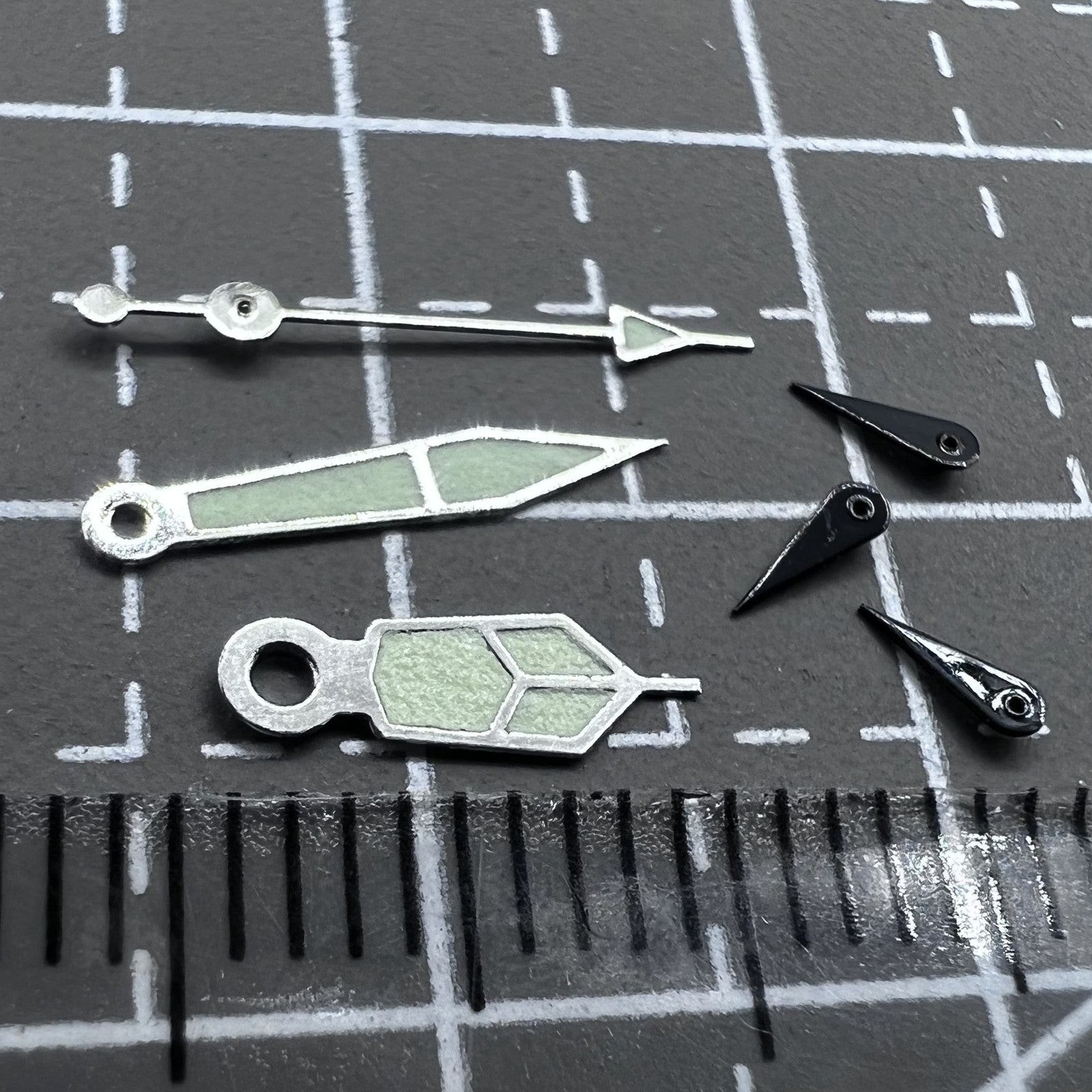 Pack of 2 11mm Black Small Second Hands with Silver Trim for VD53 VD54 VD57