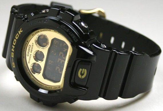 Casio Watch Parts DW-6900 CB-1 Bezel / Shell G-Shock Gloss black Gold Lettering.