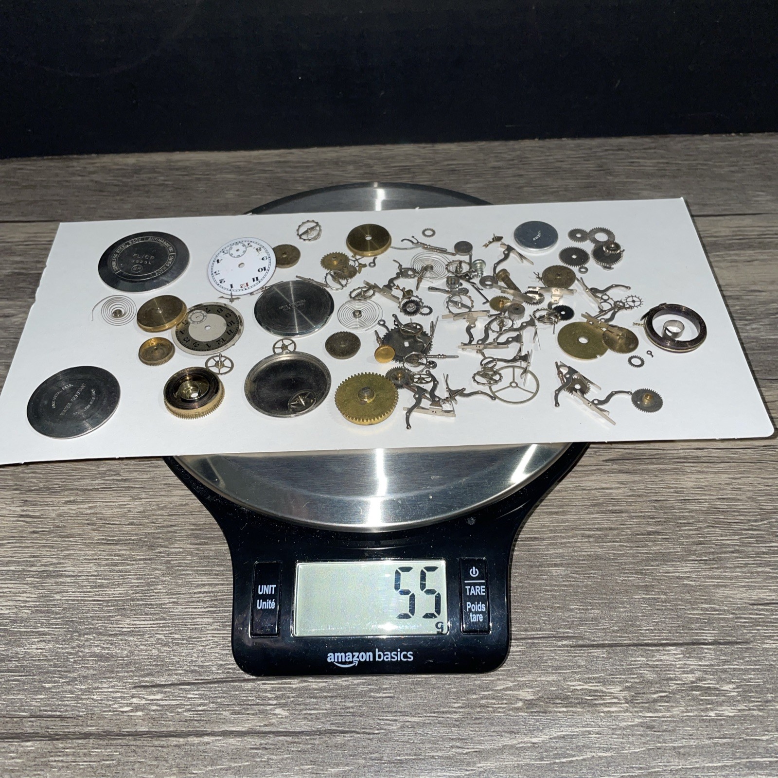 Vintage Watch Parts Lot Gears, Wheels, Cogs Case Steampunk Crafts Repair (50g)