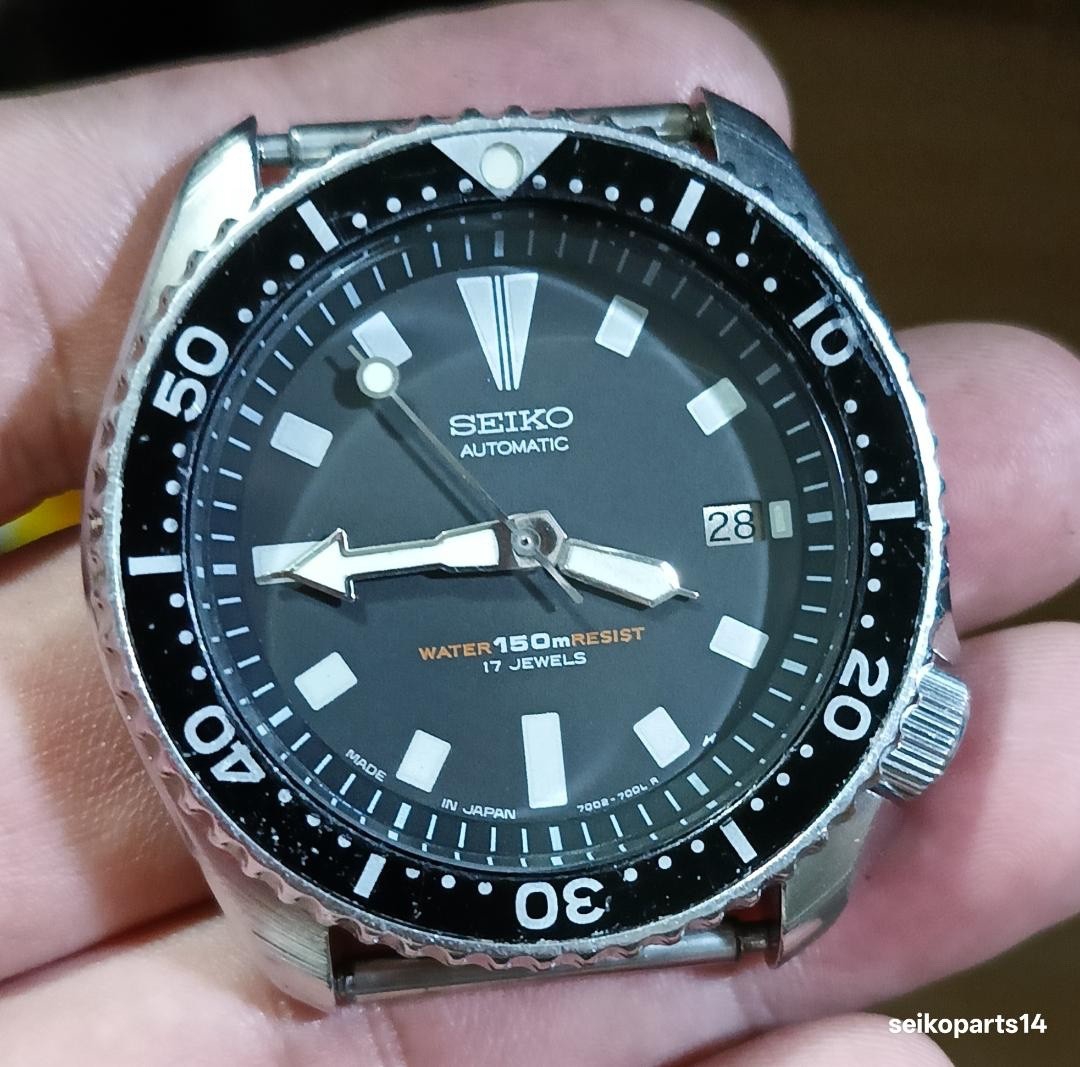 SEIKO 150m BLACK DIVER 7002-7001 YEAR 1996 FEB ALL ORIG HEAD -/+10 SPD ACCURACY