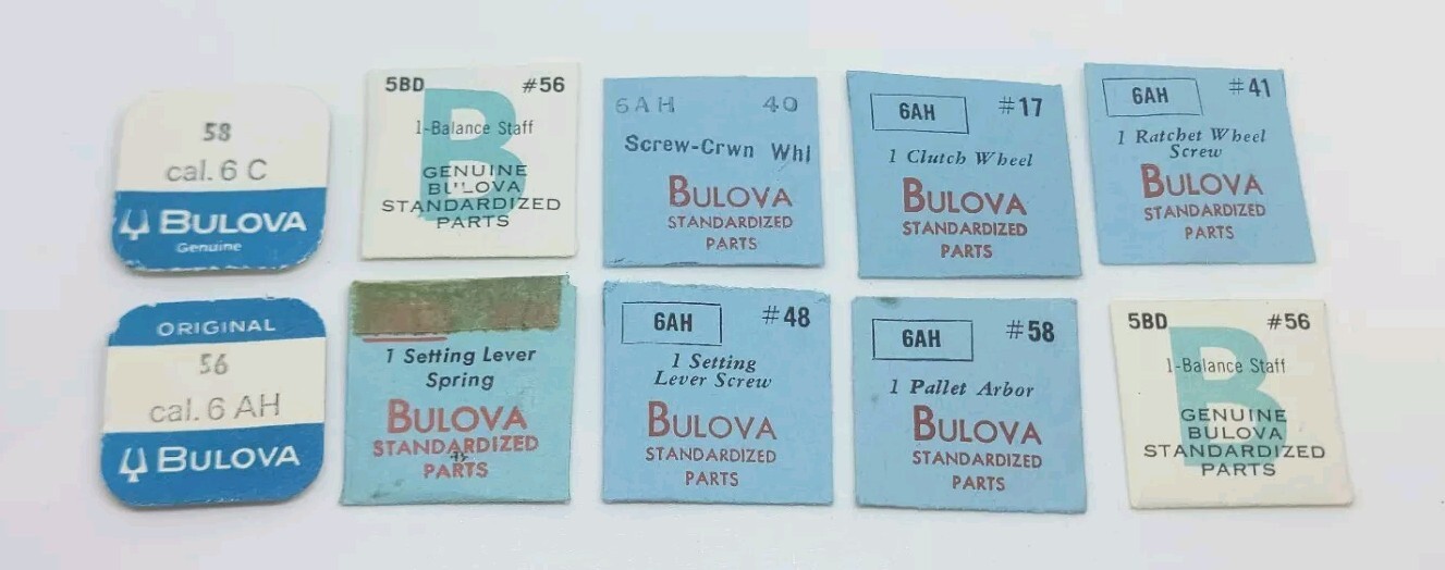 Vintage Lot Of 10 Bulova NOS Watch Parts Pallet Arbor Balance Staff Clutch Wheel
