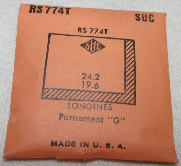 SUC LONGINES WATCH CRYSTAL RS774T WATCHMAKER REPLACEMENT PART #512